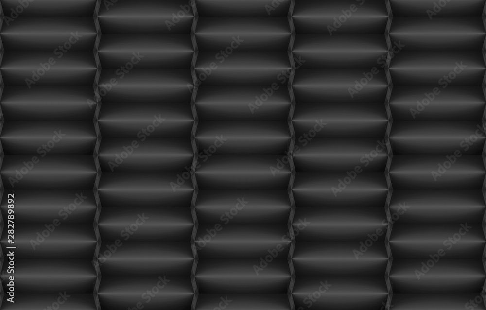 Aufkleber 3d rendering. modern dark horizontal long cube box stack row wall background.