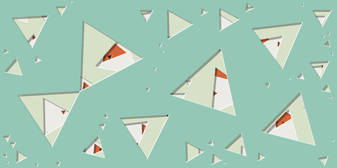 Abstract Generative Art color distributed triangle holes background illustration