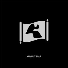 white kuwait map vector icon on black background. modern flat kuwait map from countrymaps concept vector sign symbol can be use for web, mobile and logo.