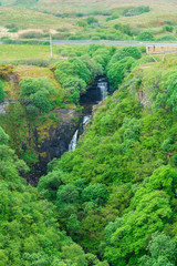 Lealt Fall lies in a gorge on the Isle of Skye in Scotland