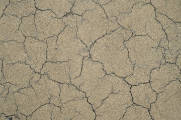 Cracks on the concrete surface of a house in Los Angeles