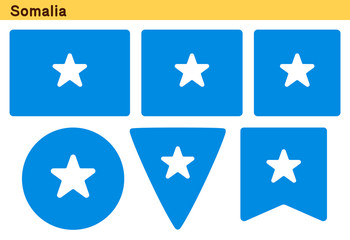 「ソマリアの国旗」6個の形のアイコンデザイン