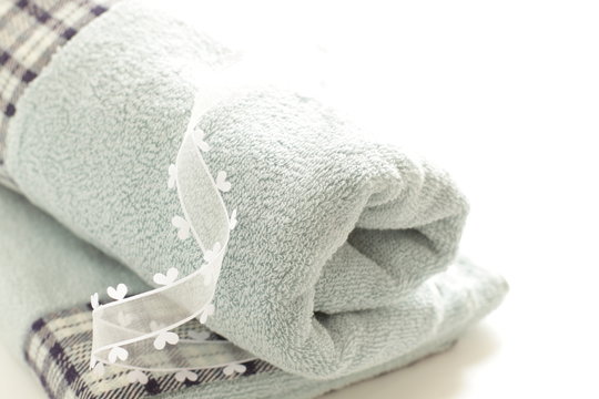 blue towel and ribbon for interior image