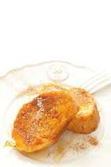 Homemade honey French toast  for comfort food image