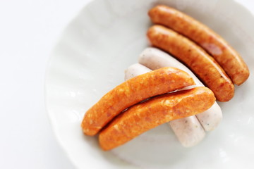 assorted sausage on dish 
