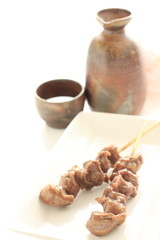 Japanese food, grilled gizzard Yakitori 