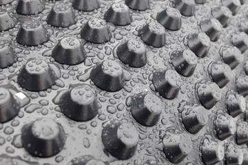 Rain drops on the surface of membrane waterproofing