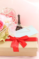 Artificial flower bouquet and gift