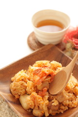 Korean food, Kimchi and chicken fried rice