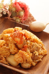 Korean food, Kimchi and chicken fried rice