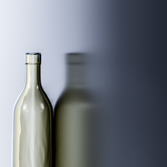 empty white bottle reflection background
