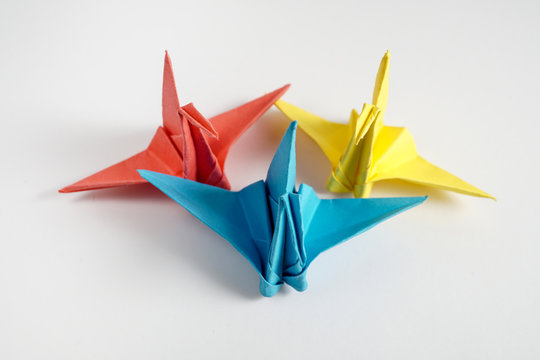 photo of a cute crane made of paper