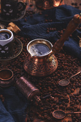 Fototapeta na wymiar Turkish copper coffee pot