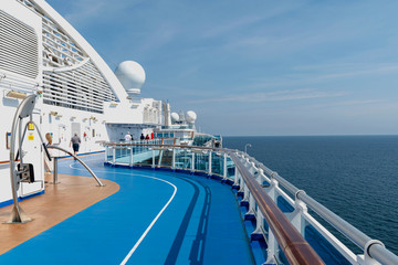 Treadmill on the deck of a cruise ship