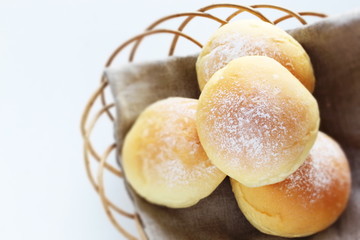 Freshness bread on basket for healthy breakfst image
