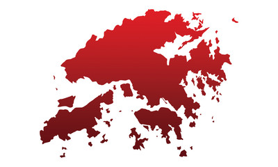 Red Hong Kong map