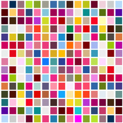 The background is made of multicolored squares. Vector illustration