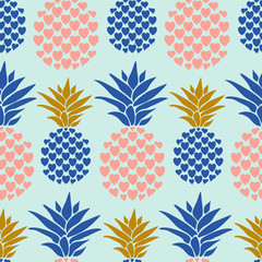 Pink and blue hearted pinapple