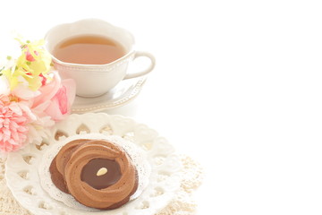 Homemade chocolate and nut cookie