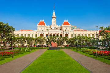 Ho Chi Minh City Hall - obrazy, fototapety, plakaty