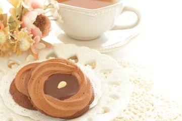 Homemade chocolate and nut cookie