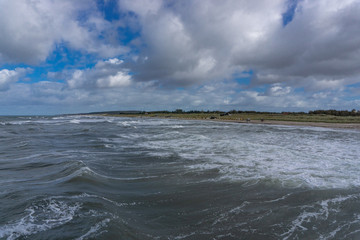 Storm at the German Baltic Sea with high waves