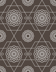 Geometric line flower background for fabric, wallpaper or web.