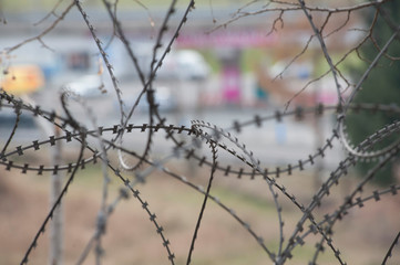 razor wire at border