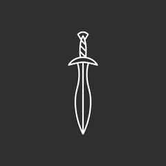 Sword icon. Line art illustration