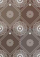 Geometric line flower background for fabric, wallpaper or web.