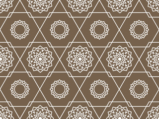 Geometric line flower background for fabric, wallpaper or web.