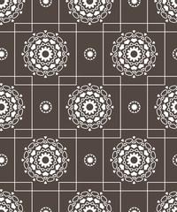 Geometric line flower background for fabric, wallpaper or web.