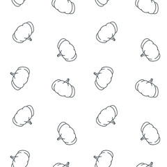 Black-n-white seamless pattern with pumpkins. Vector 8 EPS.