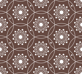 Geometric line flower background for fabric, wallpaper or web.