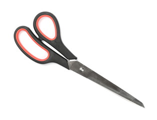 Scissors isolated on white background, top view