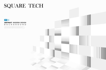 Abstract square technology pattern cover design. illustration vector eps10