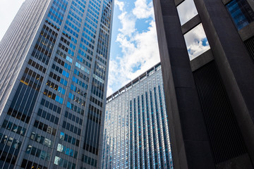 Fototapeta na wymiar Corporate buildings on Manhattan, New York