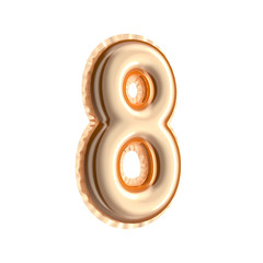Golden color balloon number 8