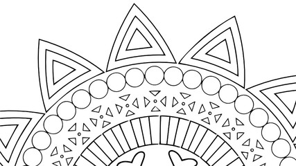 Black and White Mandala Pattern Decorative Ornament in Ethnic Oriental Style Unusual Flower Shape for Web Design Print Tattoo Coloring Book