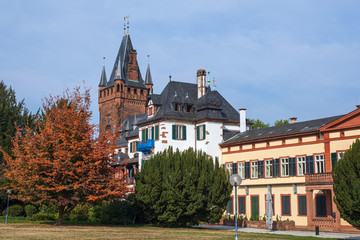 Blick auf das ehemalige Schloss von Weinheim an der Bergstrasse/Deutschland, jetzt Sitz der...