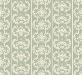 Fototapeta premium Damask wallpaper seamless pattern with flowers