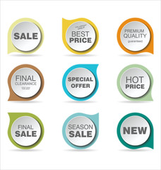 modern colorful sale stickers collection