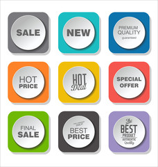 modern colorful sale stickers collection