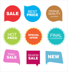 modern colorful sale stickers collection