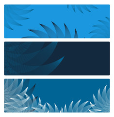 Fototapeta na wymiar wired wings guilloche banners set blue