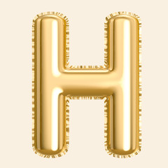 Golden color balloon letter H