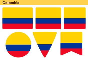 「コロンビア」6個の形のアイコンデザイン