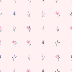 Seamless pattern Vector floral design with roses . Romantic background print