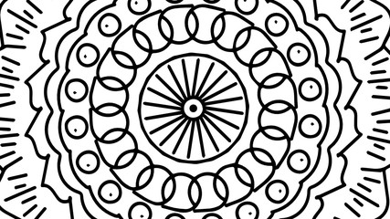 Black and White Mandala Pattern Decorative Ornament in Ethnic Oriental Style Unusual Flower Shape for Web Design Print Tattoo Coloring Book