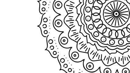 Black and White Mandala Pattern Decorative Ornament in Ethnic Oriental Style Unusual Flower Shape for Web Design Print Tattoo Coloring Book